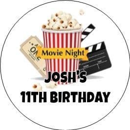 Personalised Movie Night Party Stickers