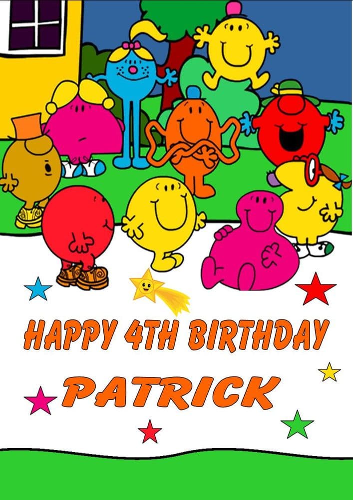 Personalised Mr Men / Little Miss Birthday Card