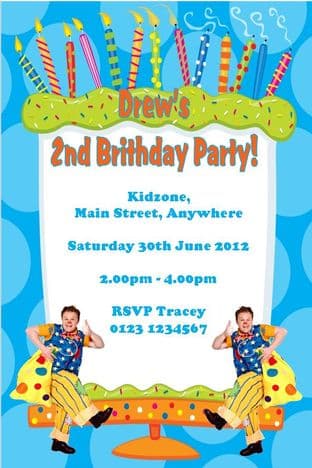 Personalised Mr Tumble Invitations Design 2