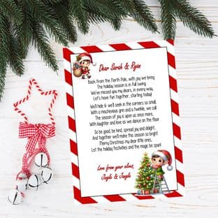 Personalised Mulitple Family Elves Hello Letter