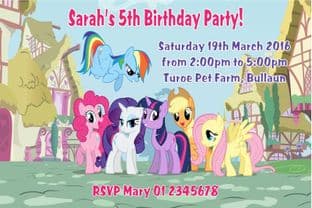 Personalised My Little Pony Invitations