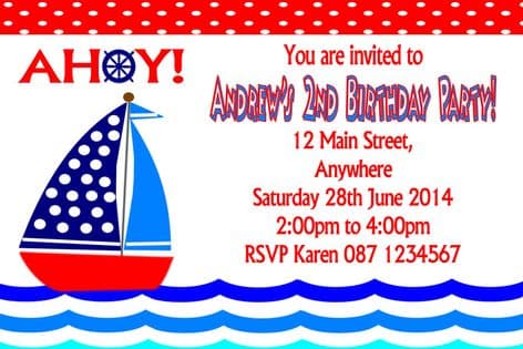 Personalised Nautical Theme Invitation Design 2