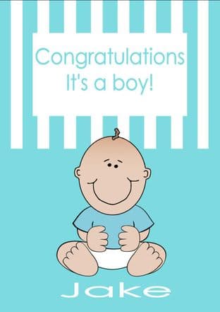Personalised New Baby Boy Card Design 2