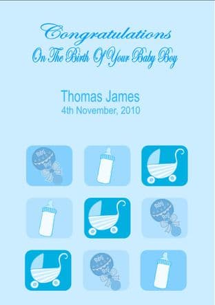 Personalised New Baby Boy Card Design 3