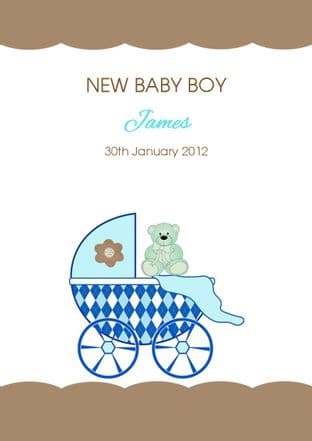 Personalised New Baby Boy Card Design 4