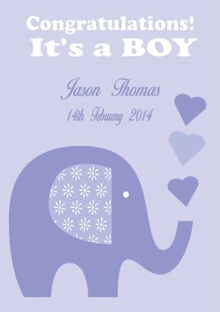 Personalised New Baby Boy Card Design 5