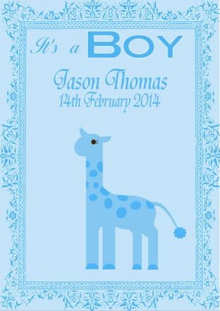 Personalised New Baby Boy Card Design 6