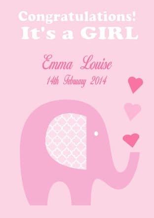 Personalised New Baby Girl Card Design 5