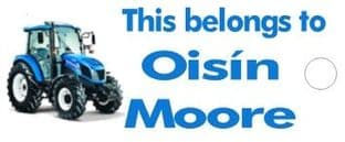 Personalised New Holland Tractor Keyring School Bag Name Tag