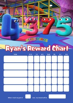 Personalised Numberjacks Reward Chart (adding photo option available)
