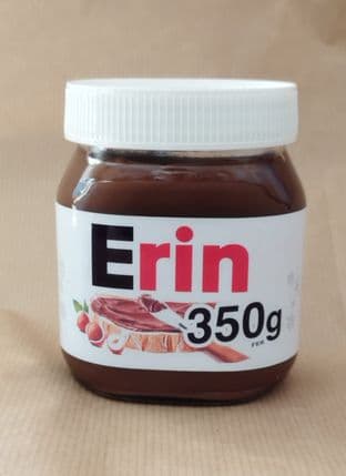 Personalised Nutella Jar Label