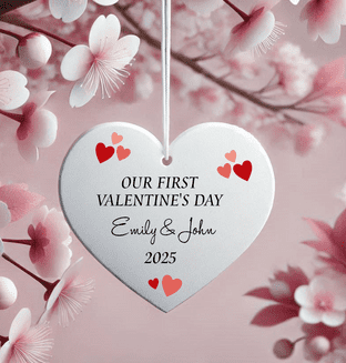 Personalised Our First Valentine's Acrylic Heart Ornament