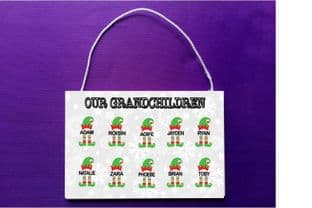 Personalised Our Grandchildren Elf Plaque