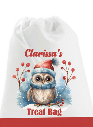 Personalised Owl Berries Toy Show Drawstring Treat Bag