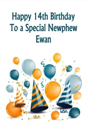 Personalised Party Hats & Balloons Birthday Card