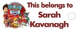 Personalised Paw Patrol Keyring School Bag Name Tag