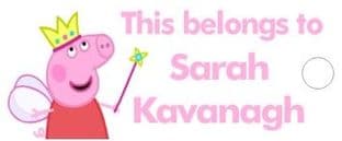 Personalised Peppa Pig Keyring School Bag Name Tag