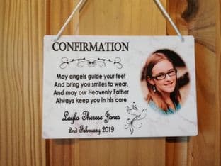 Personalised Photo Confirmation Keepsake Plaque