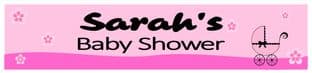 Personalised Pink Baby Shower Banner Design 1
