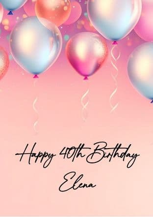 Personalised Pink Balloons Birthday Card
