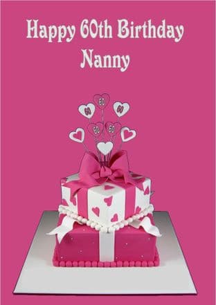 Personalised Pink Cake Birthday Card
