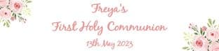 Personalised Pink Floral Communion Banner