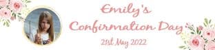 Personalised Pink Floral Confirmation Banner