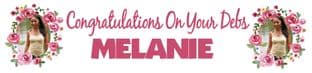 Personalised Pink Floral Photo Debs Banner