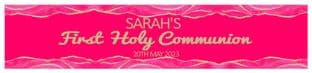 Personalised Pink & Gold Communion Banner