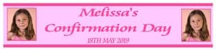 Personalised Pink Photo Confirmation Banner