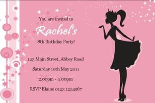 Personalised Pink Princess Invitations