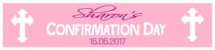 Personalised Pink White Cross Banner