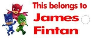 Personalised PJ Masks Keyring School Bag Name Tag