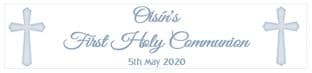 Personalised Plain Blue Cross Communion Banner