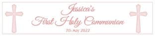 Personalised Plain Pink Cross Communion Banner