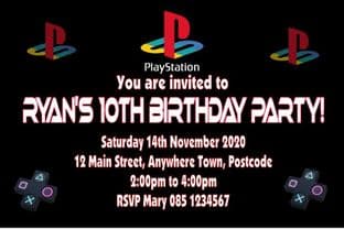 Personalised PlayStation Theme Invitations