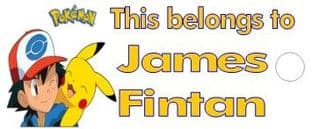 Personalised Pokemon Keyring School Bag Name Tag