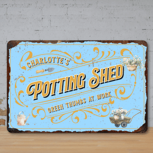 Personalised Potting Shed Faux Rusted Vintage Style Metal Sign 2