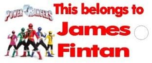 Personalised Power Rangers Keyring School Bag Name Tag