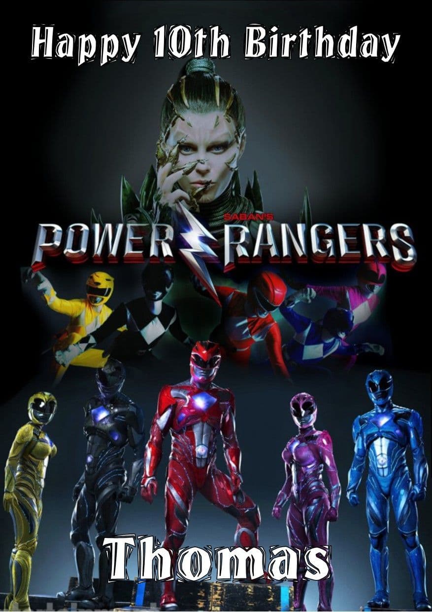 Personalised Power Rangers Movie Birthday Card