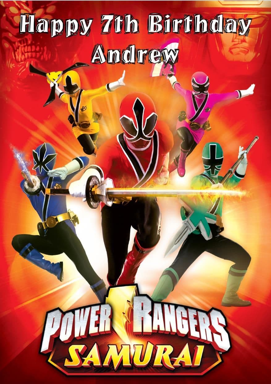 Personalised Power Rangers Birthday Card
