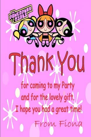 Personalised Powerpuff Girls Thank You Cards