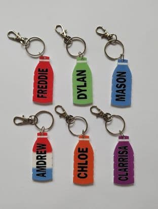 Personalised Prime Inspired Bottle Keyring