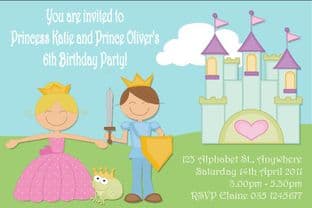 Personalised Prince and Princess Invitations