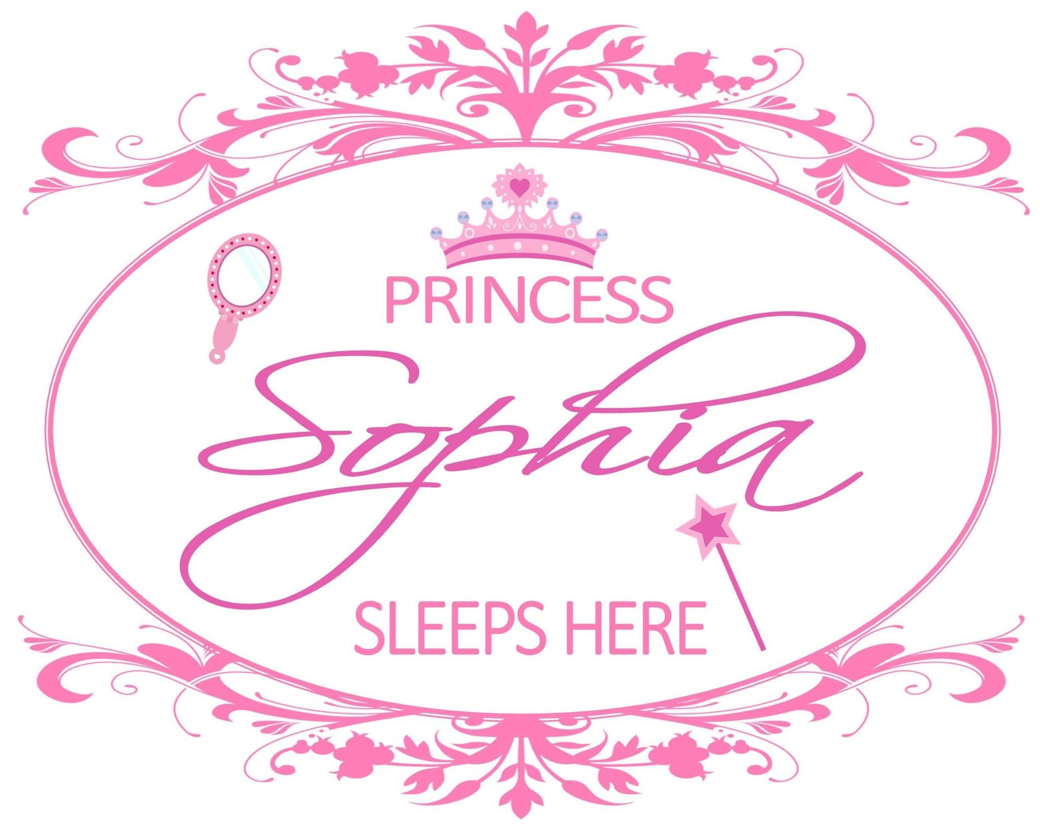 Personalised Princess Name Sleep Here Print