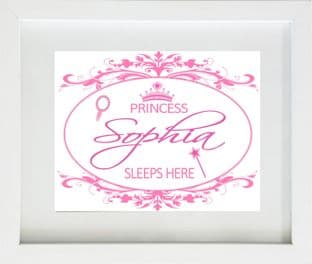 Personalised Princess 'Name' Sleep Here Print