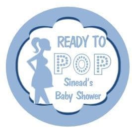 Personalised Ready to Pop Blue Baby Shower Party Stickers