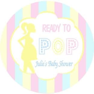 Personalised Ready to Pop Blue Pink Lemon Baby Shower Party Stickers