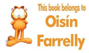 Personalised Rectangle Garfield School Book Stickers
