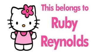 Personalised Rectangle Hello Kitty School Book or Copy Stickers
